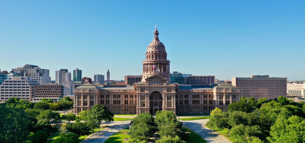 Das Texas State Capitol, ein Regierungsgebäude in Austin, Texas