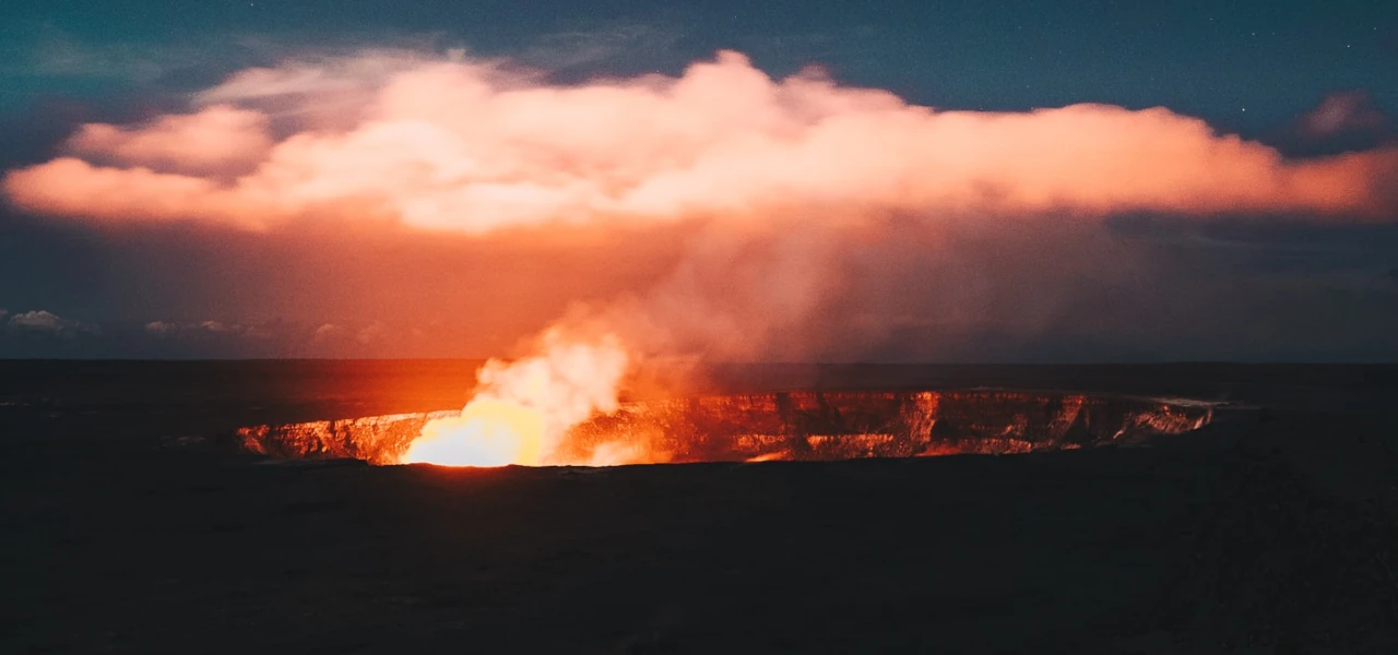 Ein aktiver Vulkan im Hawaii Volcanoes Nationalpark