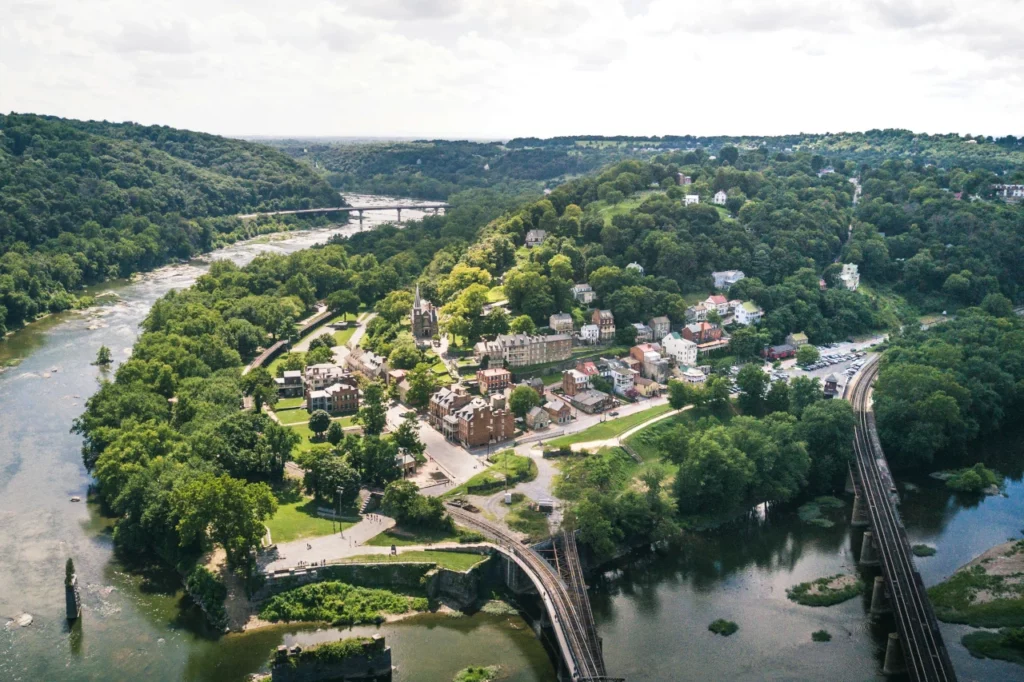 Die Gemeinde Harpers Ferry in West Virginia