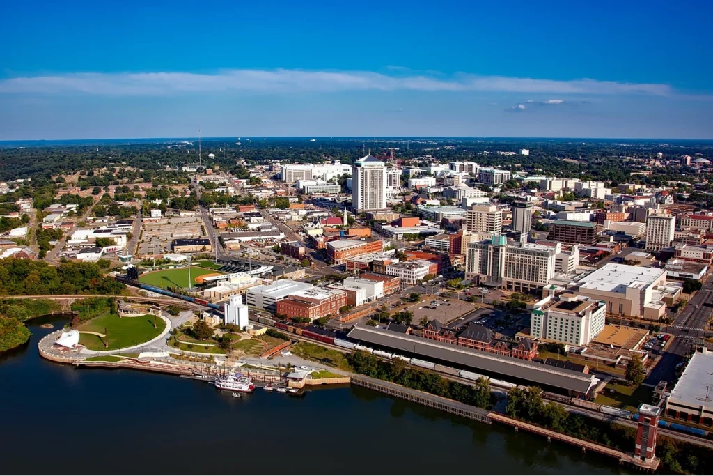 Die Stadt Montgomery in Alabama